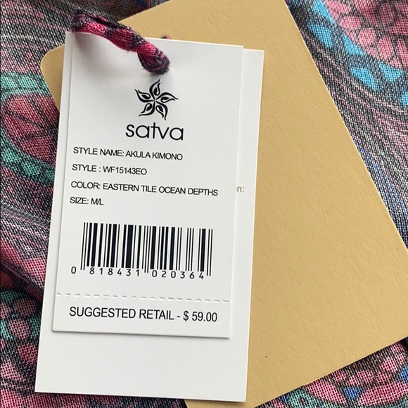 Satva Akula Exotic Tile Print Kimono Wrap - Picture 3 of 6